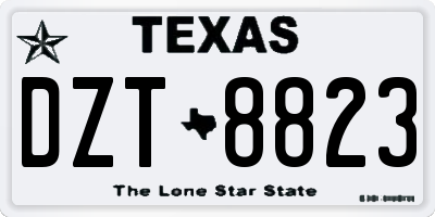 TX license plate DZT8823