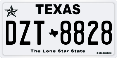 TX license plate DZT8828