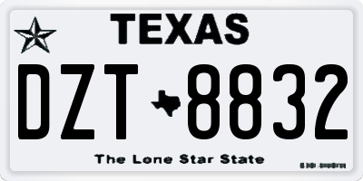 TX license plate DZT8832
