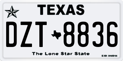 TX license plate DZT8836
