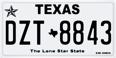 TX license plate DZT8843