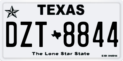 TX license plate DZT8844