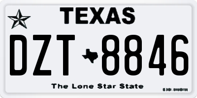 TX license plate DZT8846