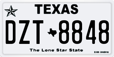 TX license plate DZT8848