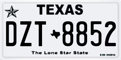 TX license plate DZT8852