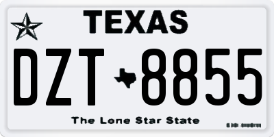 TX license plate DZT8855