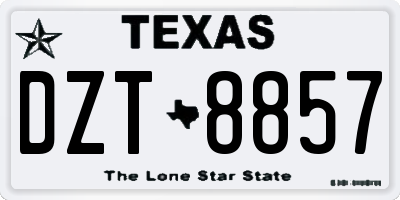 TX license plate DZT8857