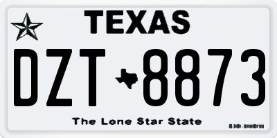 TX license plate DZT8873