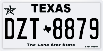 TX license plate DZT8879