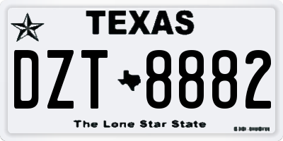 TX license plate DZT8882