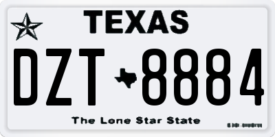 TX license plate DZT8884