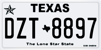 TX license plate DZT8897