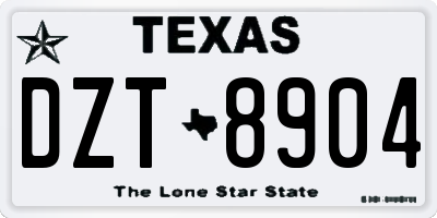 TX license plate DZT8904