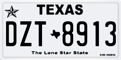 TX license plate DZT8913