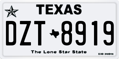 TX license plate DZT8919