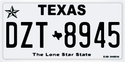 TX license plate DZT8945