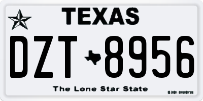 TX license plate DZT8956