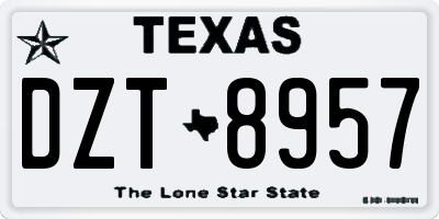 TX license plate DZT8957