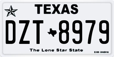 TX license plate DZT8979