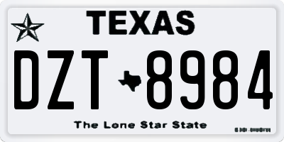 TX license plate DZT8984