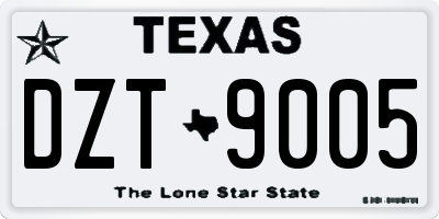 TX license plate DZT9005