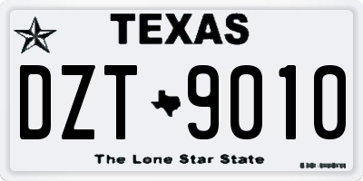 TX license plate DZT9010