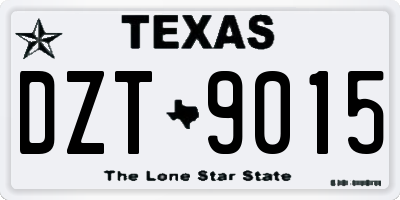 TX license plate DZT9015