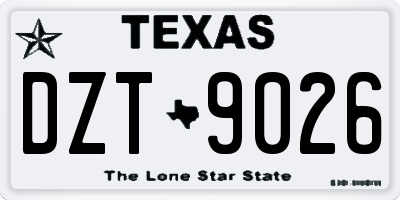 TX license plate DZT9026