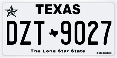 TX license plate DZT9027