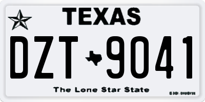 TX license plate DZT9041