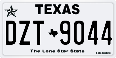TX license plate DZT9044