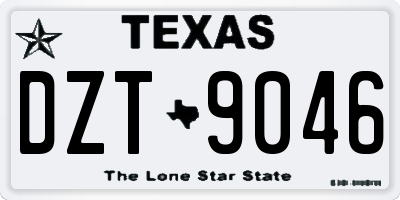 TX license plate DZT9046