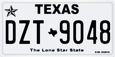 TX license plate DZT9048