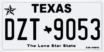TX license plate DZT9053