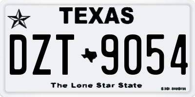 TX license plate DZT9054