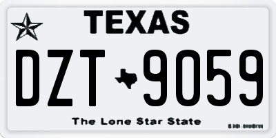 TX license plate DZT9059