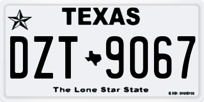 TX license plate DZT9067