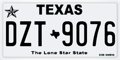 TX license plate DZT9076