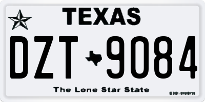 TX license plate DZT9084