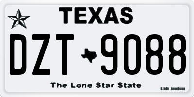 TX license plate DZT9088
