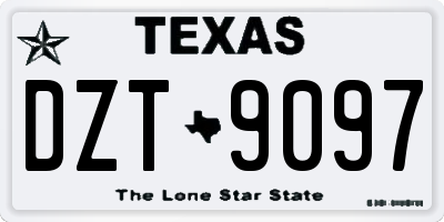 TX license plate DZT9097