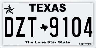 TX license plate DZT9104