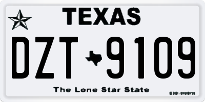 TX license plate DZT9109