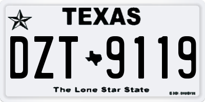 TX license plate DZT9119
