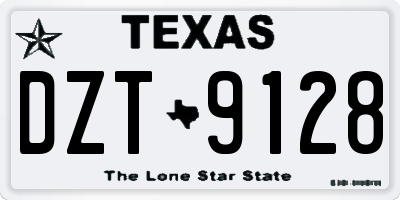 TX license plate DZT9128