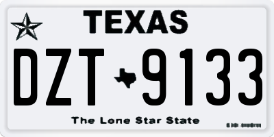 TX license plate DZT9133
