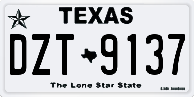 TX license plate DZT9137