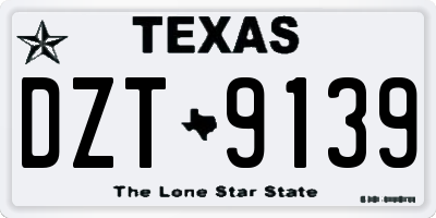 TX license plate DZT9139