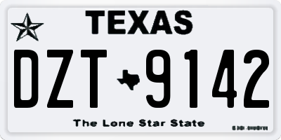TX license plate DZT9142