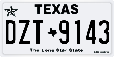 TX license plate DZT9143